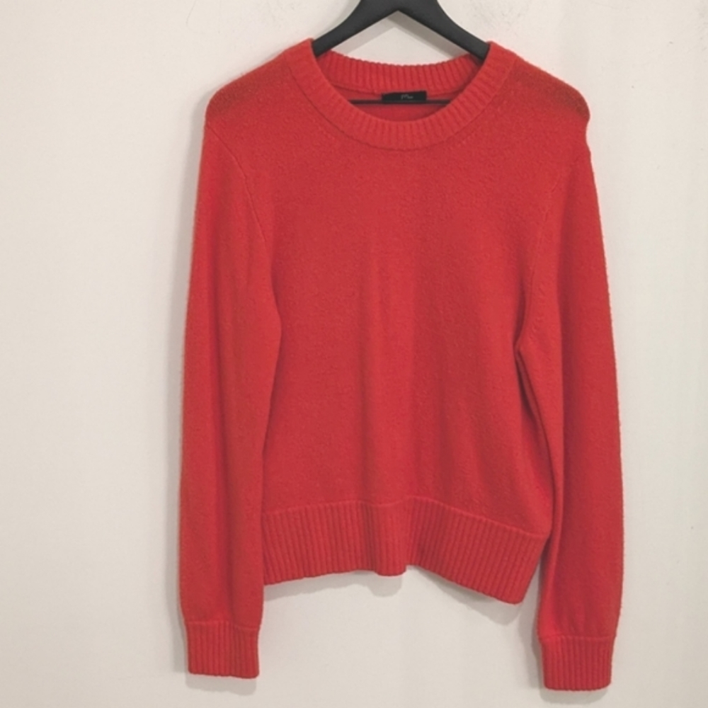 J. Crew 2019 Orange Crewneck Sweater Super Soft Yarn Wool Alpaca Blend